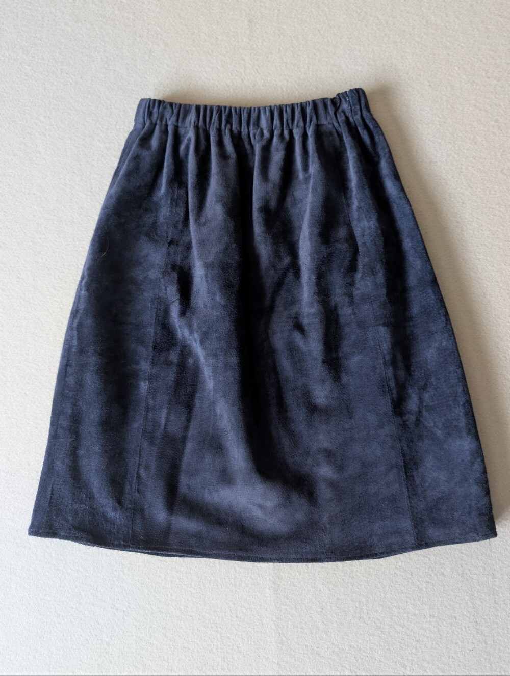 Leather City Navy Genuine Suede Mini Skirt Sz Small Edgy Avante Garde Tailored image 4